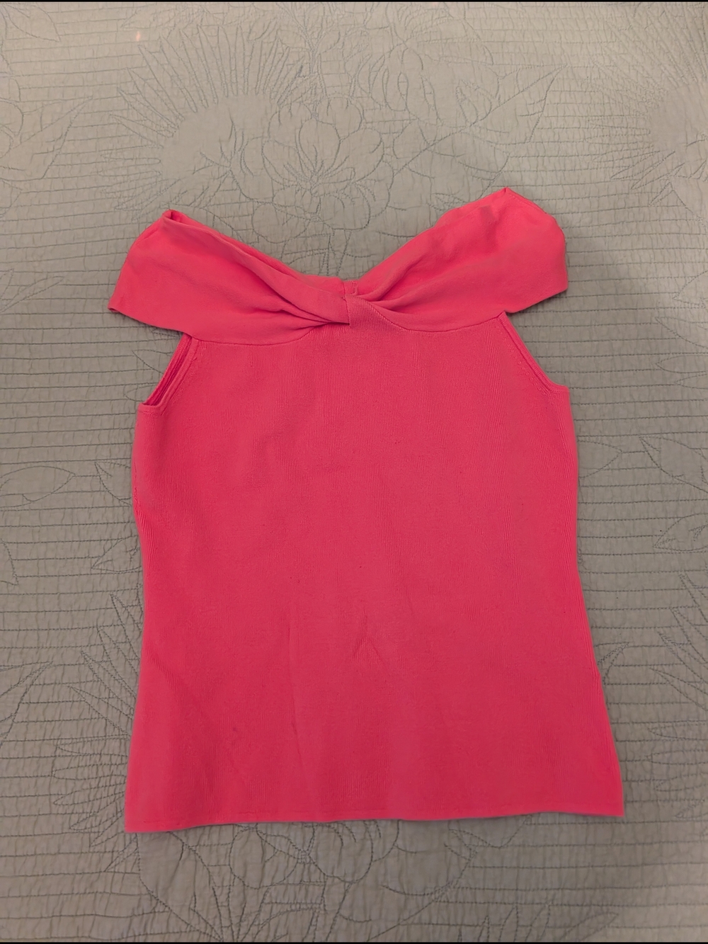 Vintage Pierre Cardin Women’s Off-Shoulder Knot Tank Top - Pink